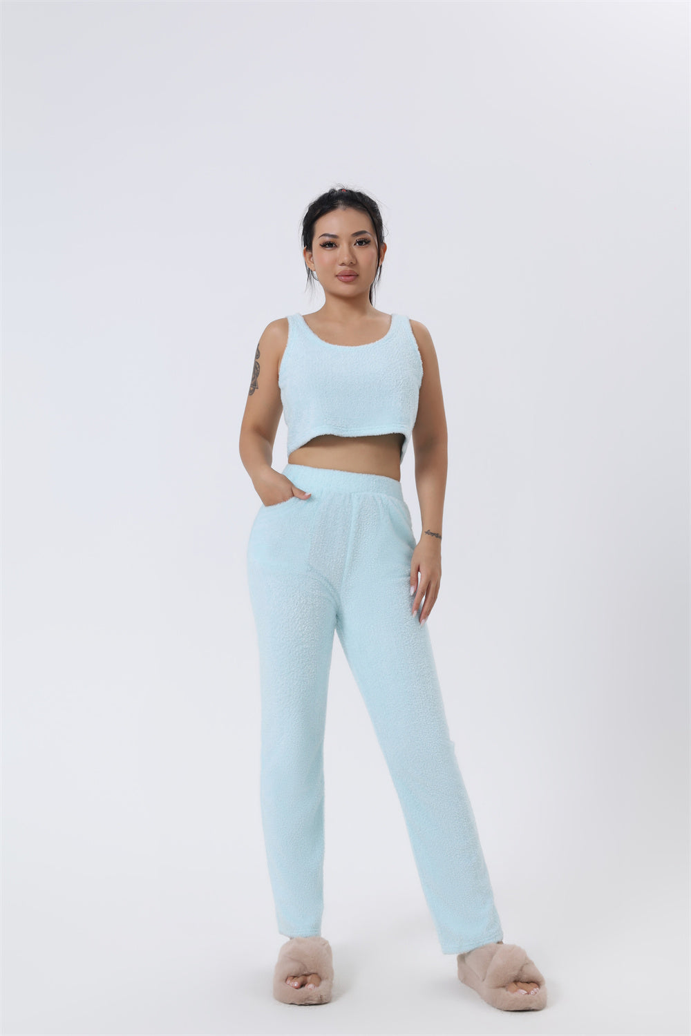 Ensemble de pyjama douillet, 3 pièces
Loungewear femme, doux et chaud
