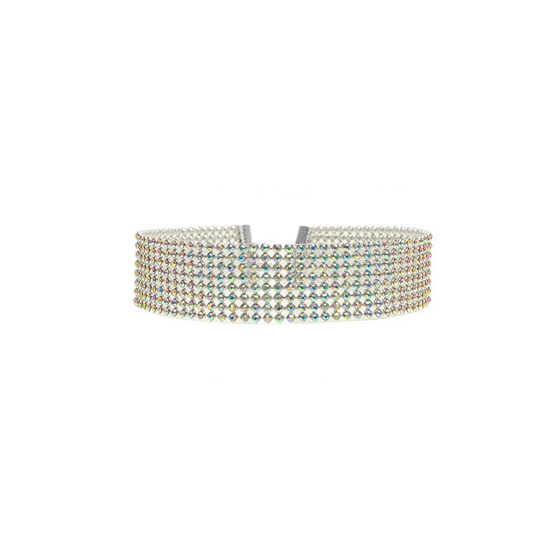 Modische Damen Voller Kristall Strass Choker Halskette Hochzeitsschmuck Choker Halsketten für Damen