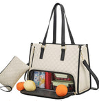 Modische Lunchtasche für Damen, wärmeisolierte Brotdose, auslaufsichere Umhängetasche für Laptop-Aufbewahrung, gesteppte Handtasche mit großer Kapazität und Geldbörse