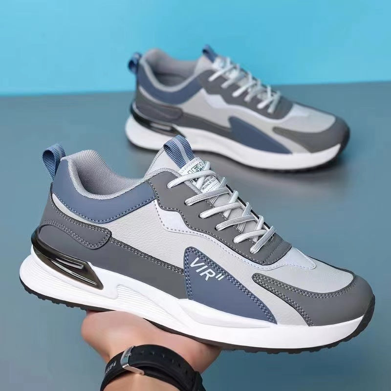 Herren Colorblock Mesh-Schuhe Modisch Lässig Schnür-Sneaker Outdoor Atmungsaktiv Lauf-Sportschuhe