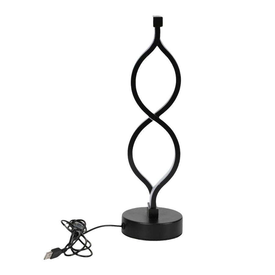 2Pcs Modern Wave-Shaped USB Desk Lamp With 3-Color Dimmable Lighting For Bedroom