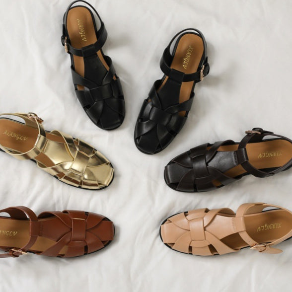Sandales vintage à brides tressées Baotou, nouveau style