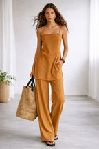Damen Minimalistisches Jumpsuit-Set Einfarbig