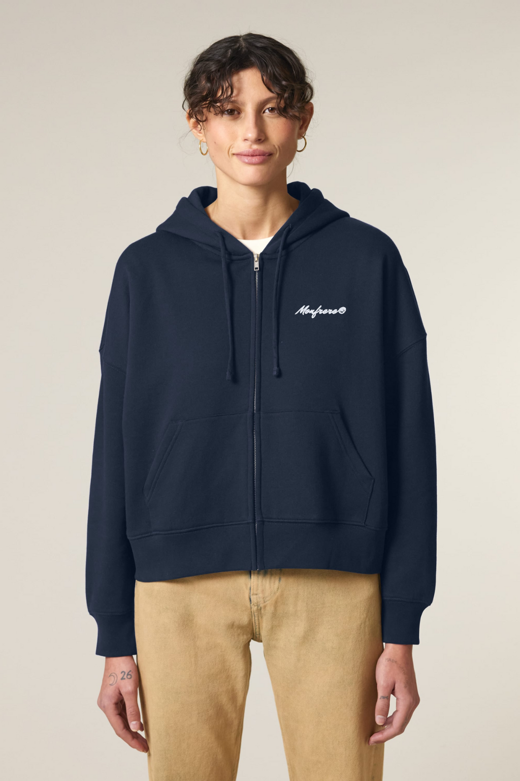 White Label Stick Damen-Reißverschluss-Kapuzenpullover-Sweatshirt