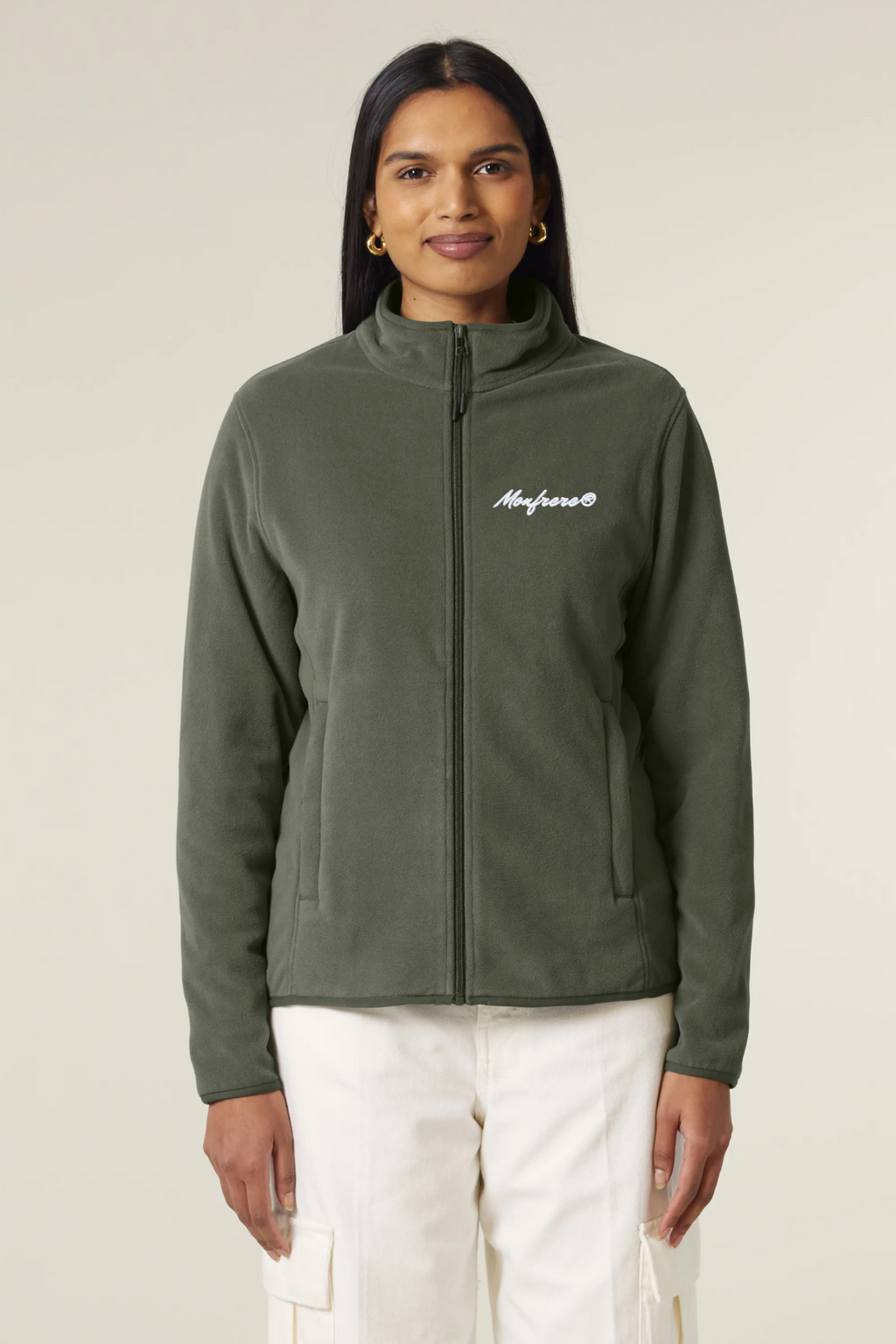 White Label Damen-Fleecejacke mit Stickerei