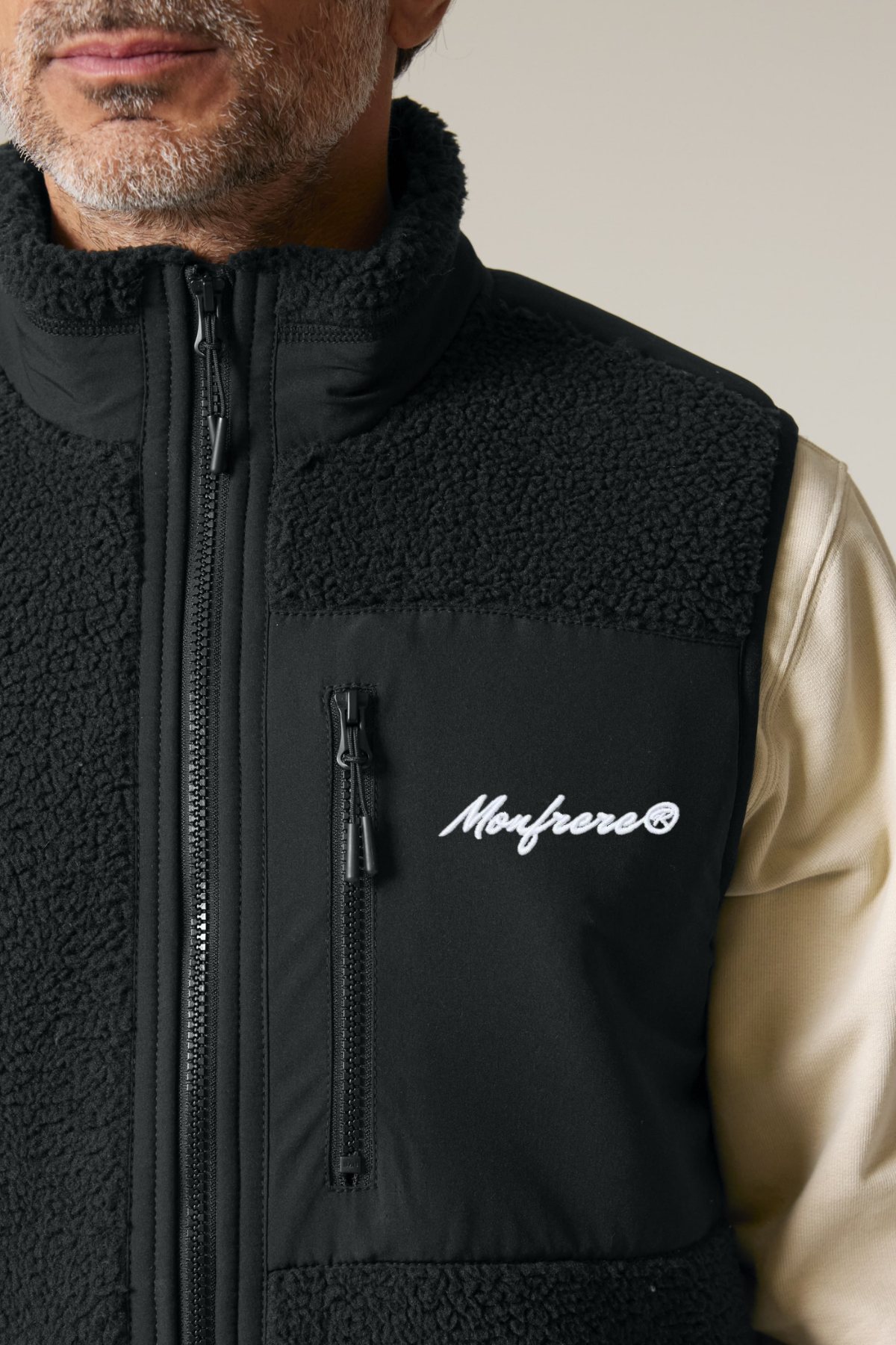 White Label Stick Unisex-ärmellose Sherpa-Jacke