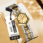Damen Achteckige Quartz Uhr - Wasserdicht, Schlicht & Elegant