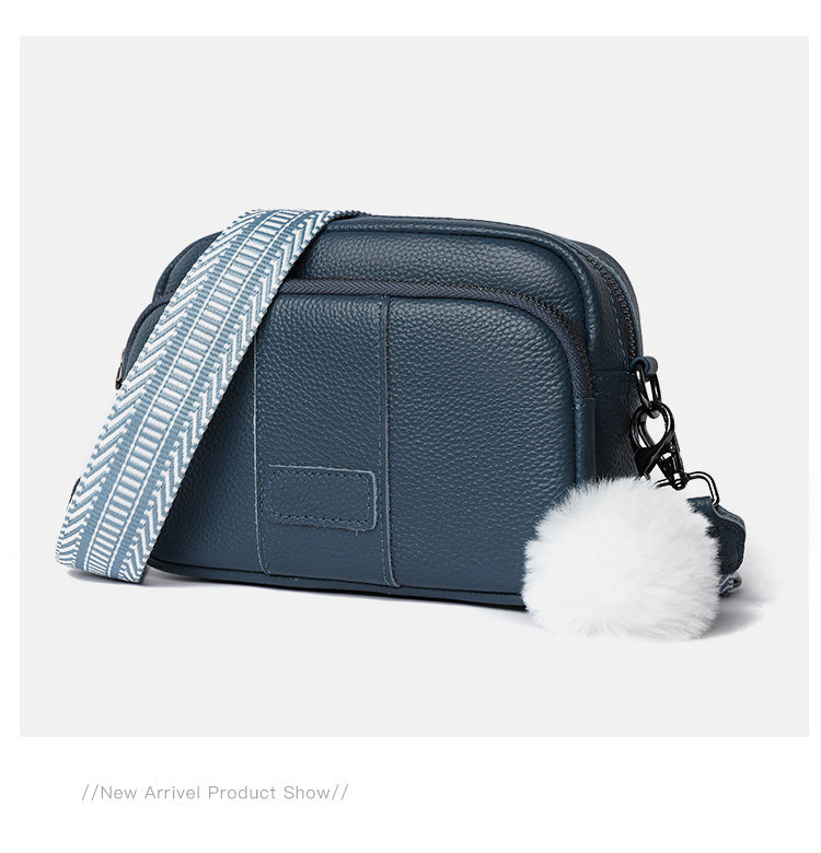 Sac à bandoulière polyvalent en cuir véritable pour femme, nouvelle tendance