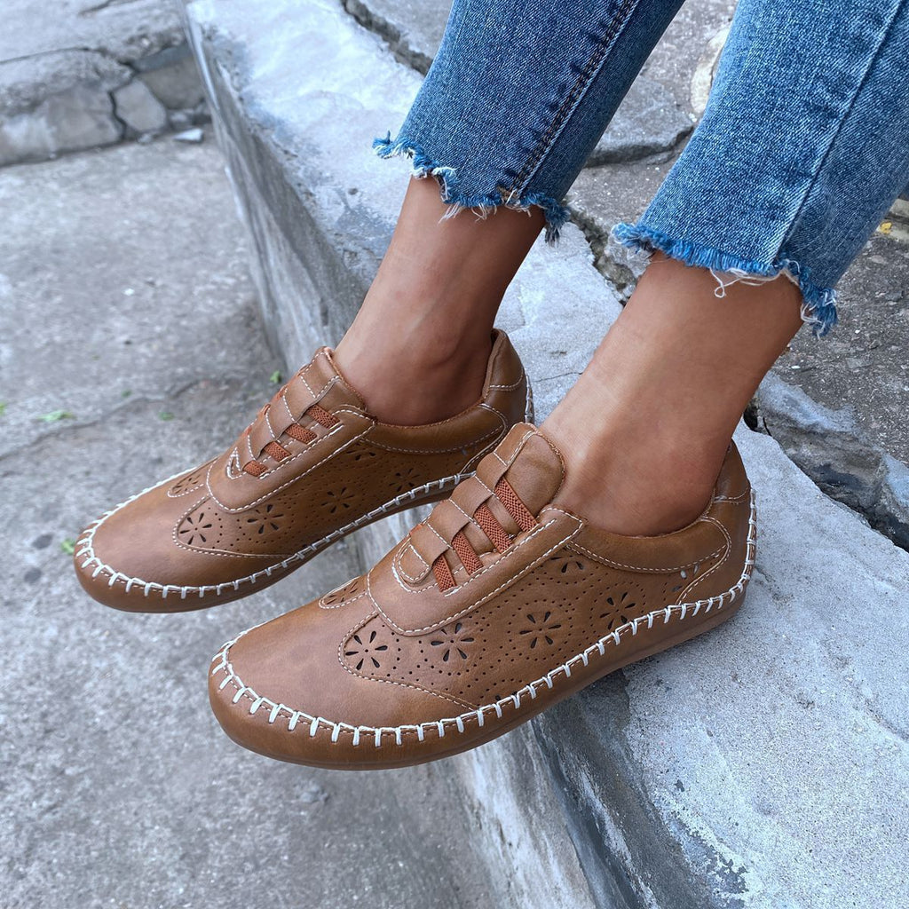 Bout Rond Creux Semelle Souple Chaussures Plates Décontractées pour Femmes