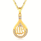 Islam Muslim Allah Quran Tropfenanhänger - 18K vergoldet,