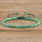 Natural Stone Spacer Beads Adjustable Braided Bracelet