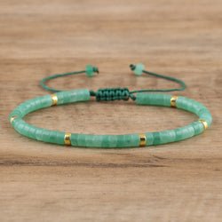 Naturstein Distanzperlen verstellbares geflochtenes Armband