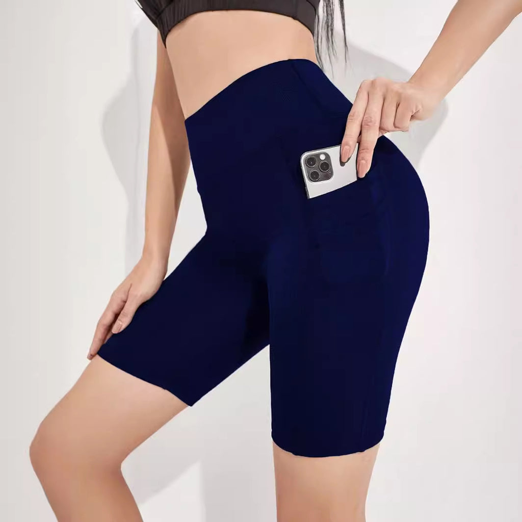 Damen Übergrößen Yoga Sport Leggings mit seitlicher Handytasche