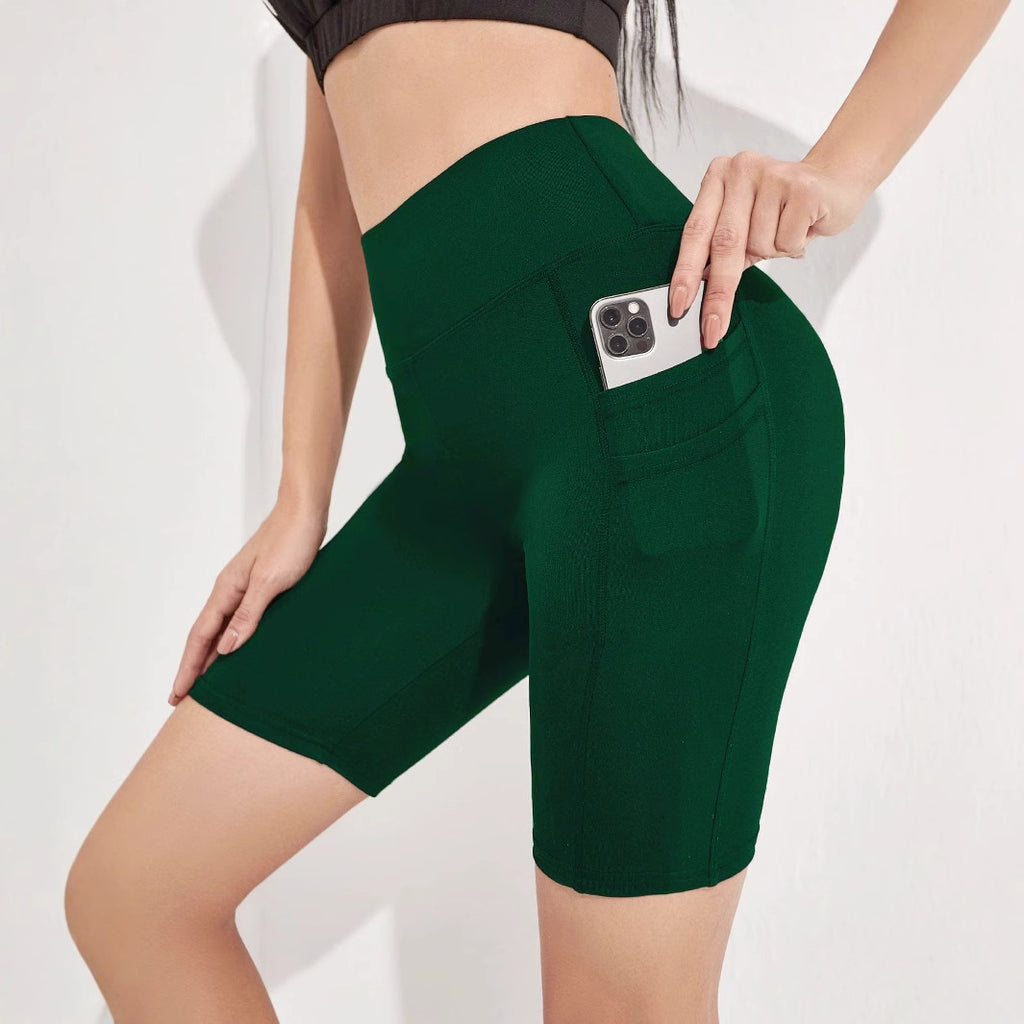 Damen Übergrößen Yoga Sport Leggings mit seitlicher Handytasche