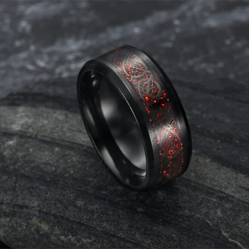 Bague de mariage écaille de basilic Asgard fabriquée à la main