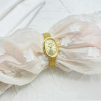 Sunlifex Oval Gold Weizenkorn Uhr - Kleines Zifferblatt, Damen