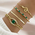 Vierteiliges Schlangenarmband-Set für Damen