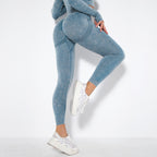 Modische Pfirsich-Hüft-Yoga-Hose mit Feuchtigkeitsableitung