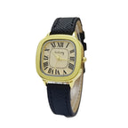 Retro Römische Ziffern Zifferblatt Lederarmband Uhr - Damen