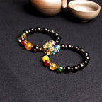Natürliches Obsidian-Armband Herren Fünf-Wege-Gott-des-Reichtums