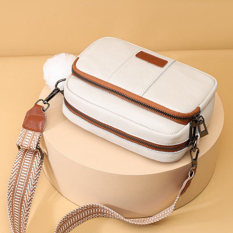 Sac à bandoulière polyvalent en cuir véritable pour femme, nouvelle tendance