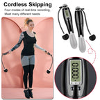 Cordless Skipping Rope  Ropes Smart Screen With Weighted For Sports Fitness