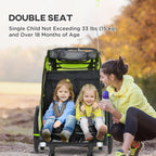 Bike Trailer for Kids 3 In1 Foldable Child Jogger Stroller Baby Stroller Transport Carrier with Shock Absorber System Rubber Tires Adjustable Handlebar Kid Bicycle Trailer Green and Gray
