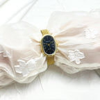 Sunlifex Oval Gold Weizenkorn Uhr - Kleines Zifferblatt, Damen