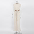Sleeveless Blouse And Trousers Two-piece Casual Fashion Cotton Hemp Suit Women's Wear