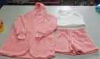 3-teiliges Damen-Bekleidungsset mit langärmligem Crop-Tanktop und Shorts mit Kordelzug