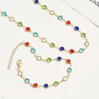 Set aus 2 Halsketten und Armbändern – leicht, luxuriös, stilvoll, modisch, farbenfroh, rund
