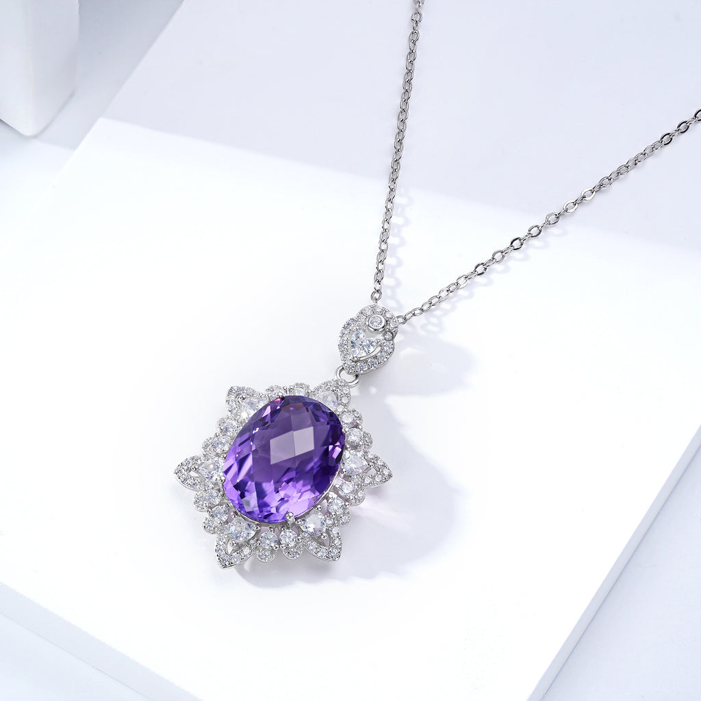 Collier améthyste naturelle femme argent 925