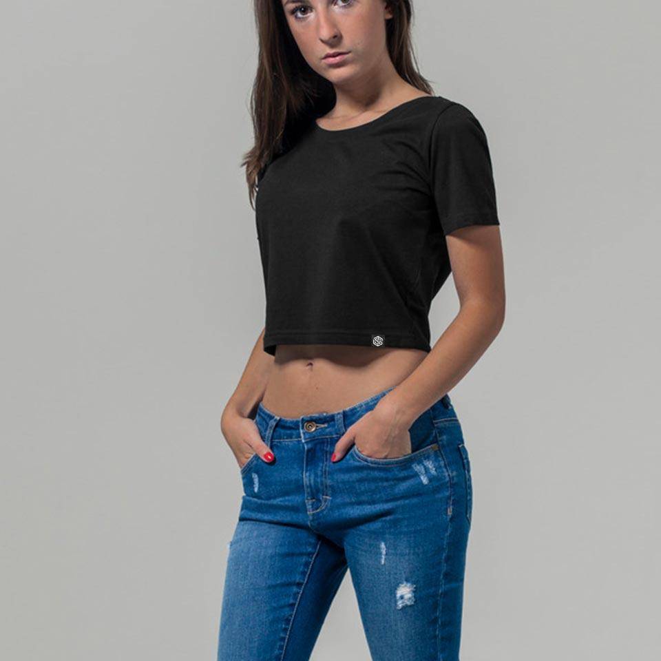 Doppelpack – 2x Basic Crop Top All Black Everything (Damen)