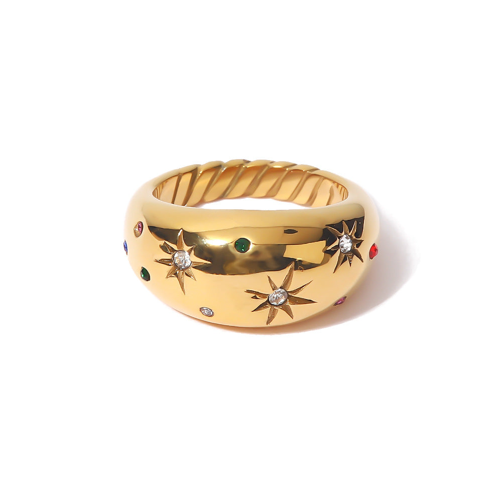 Hexagram zircon ring