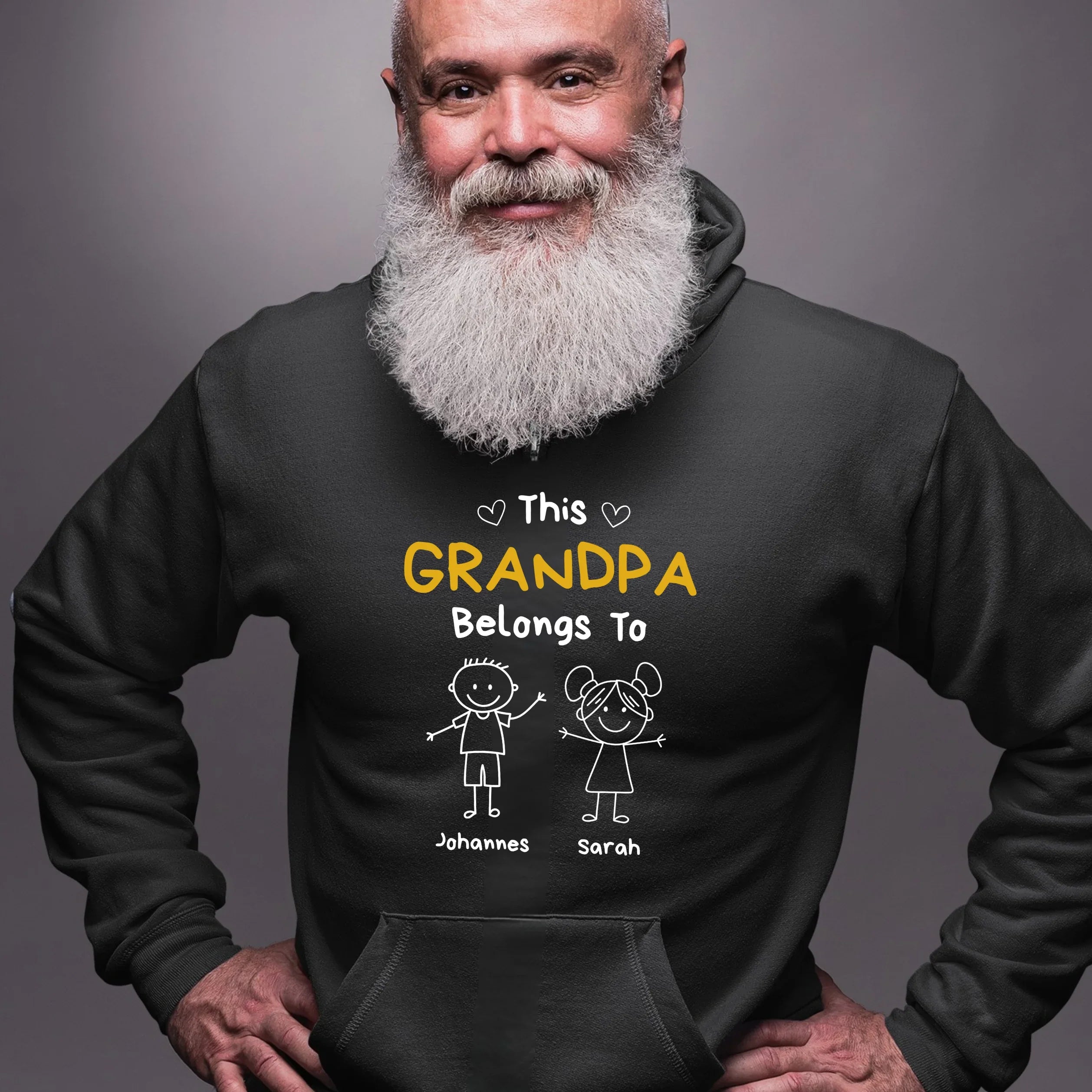 PAPA Hoodie THIS DAD BELONGS TO personalisiert