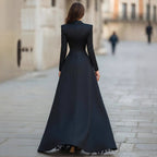 Chic Spitzenanzugkragen zweiteiliges langärmeliges Kleid für Damen
