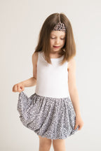 Balloon-Kleid aus Baumwolle mit Zebra-Rock