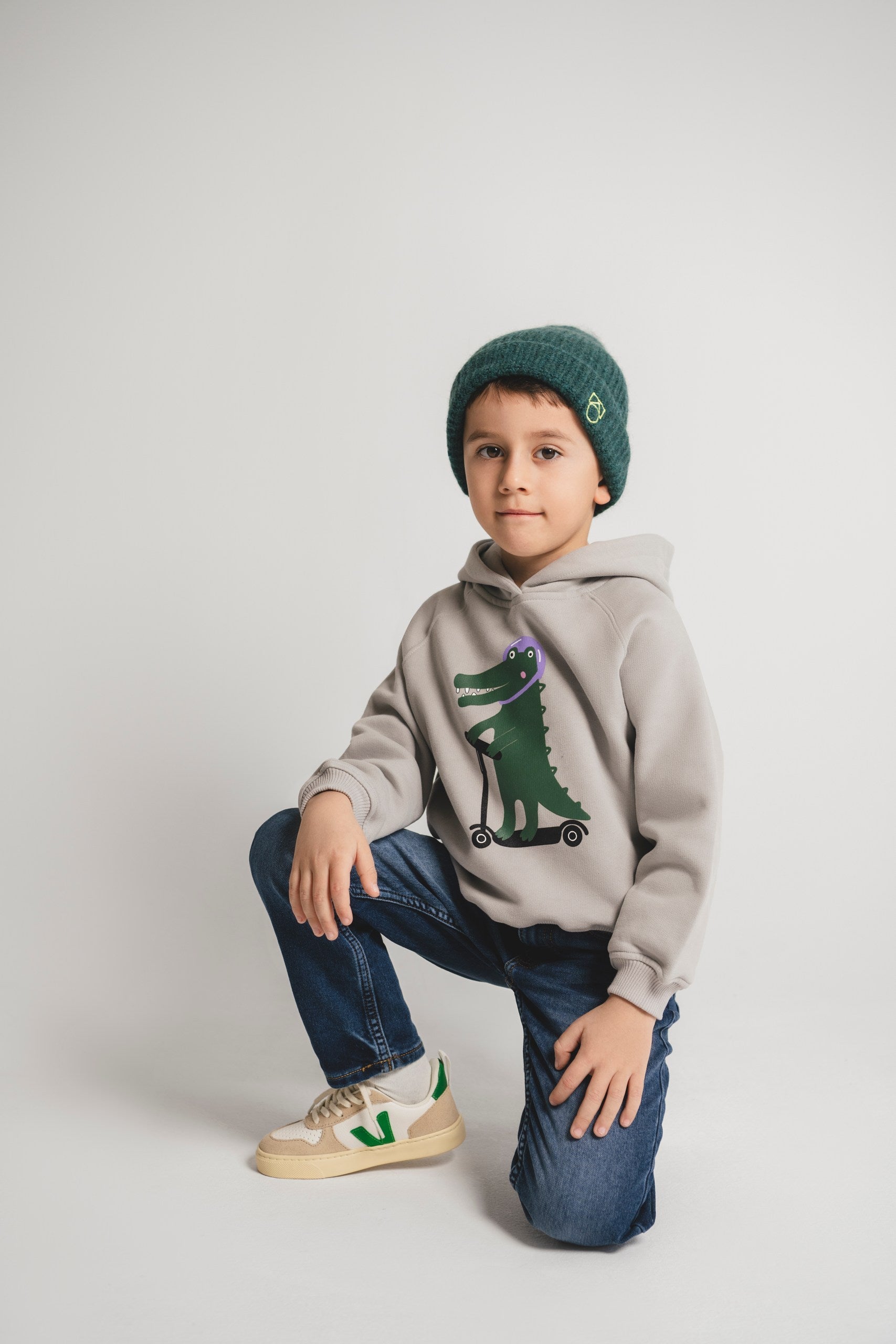 Hoodie Krokodil 100% Baumwolle soft touch