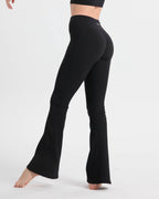 Set Bootcut Leggings High Waist + Tank Top gerippt– Schwarz