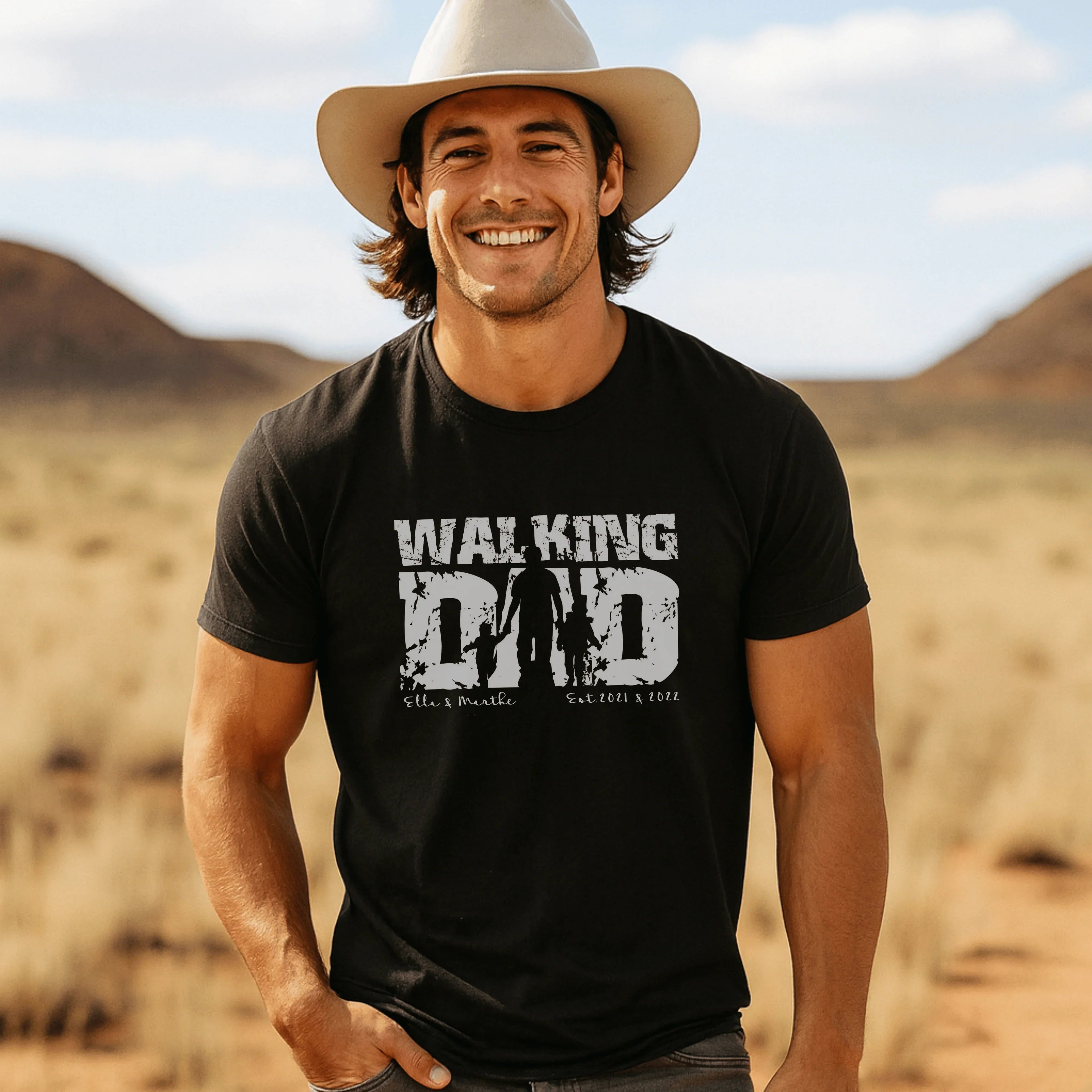 PAPA T-Shirt WALKING DAD personalisiert