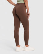 Scrunch Leggings High Waist V-Shape seamless blickdicht – Braun