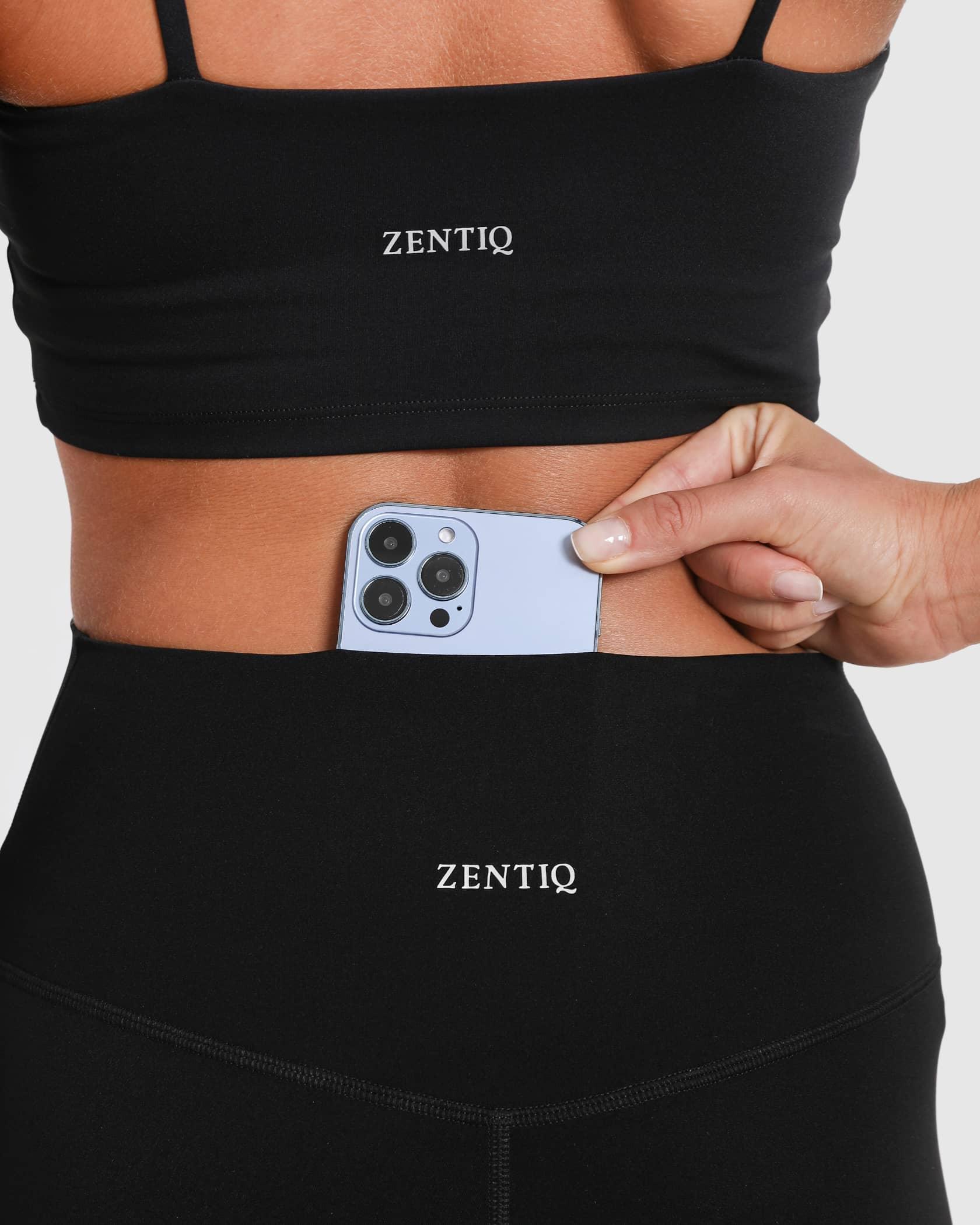 Sport-BH Square Neck stützend mit herausnehmbaren Pads – Schwarz