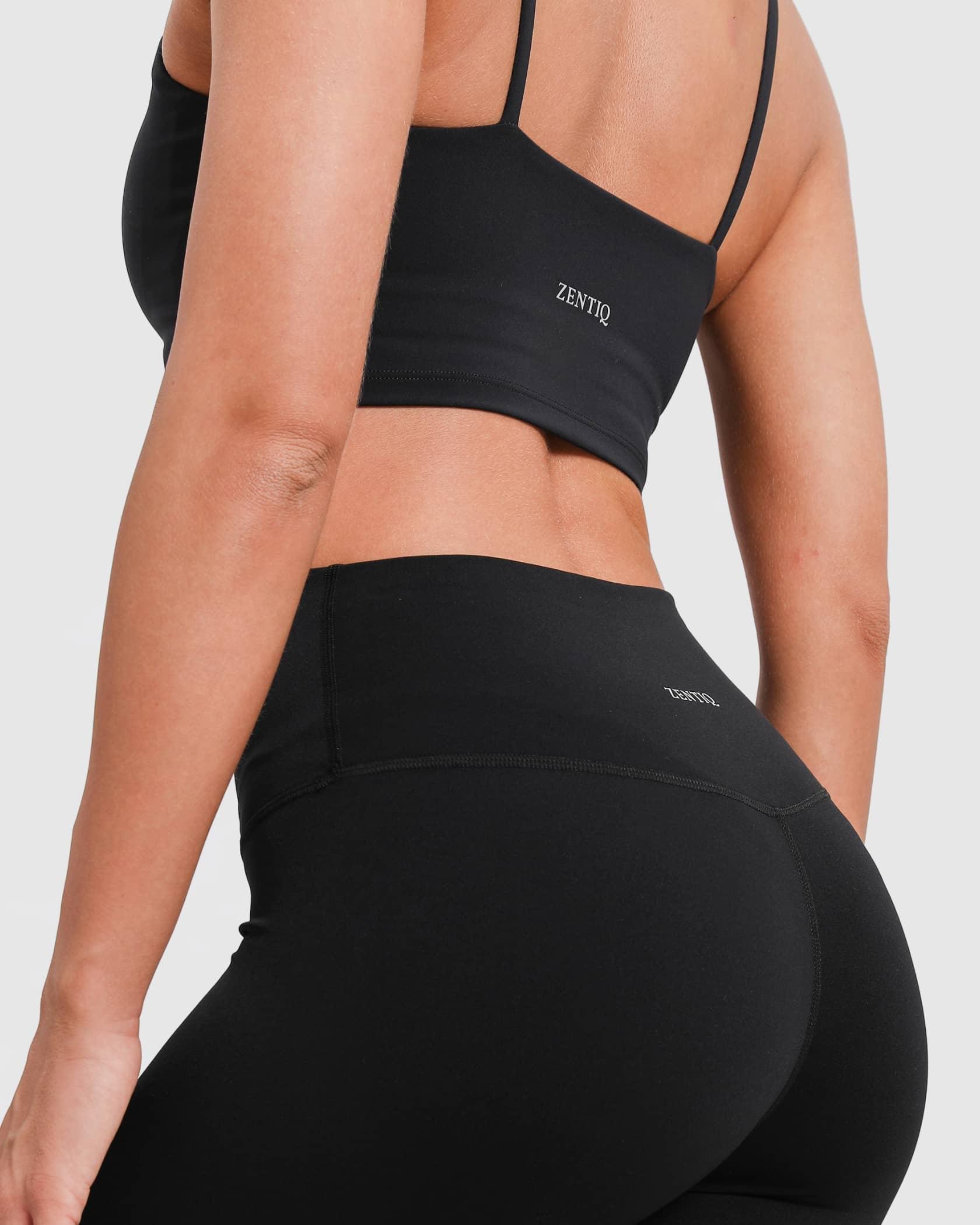 Sport-BH Square Neck stützend mit herausnehmbaren Pads – Schwarz