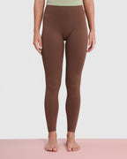 Set Scrunch Leggings High Waist + Tank Top Seamless - Mix Grün und Braun