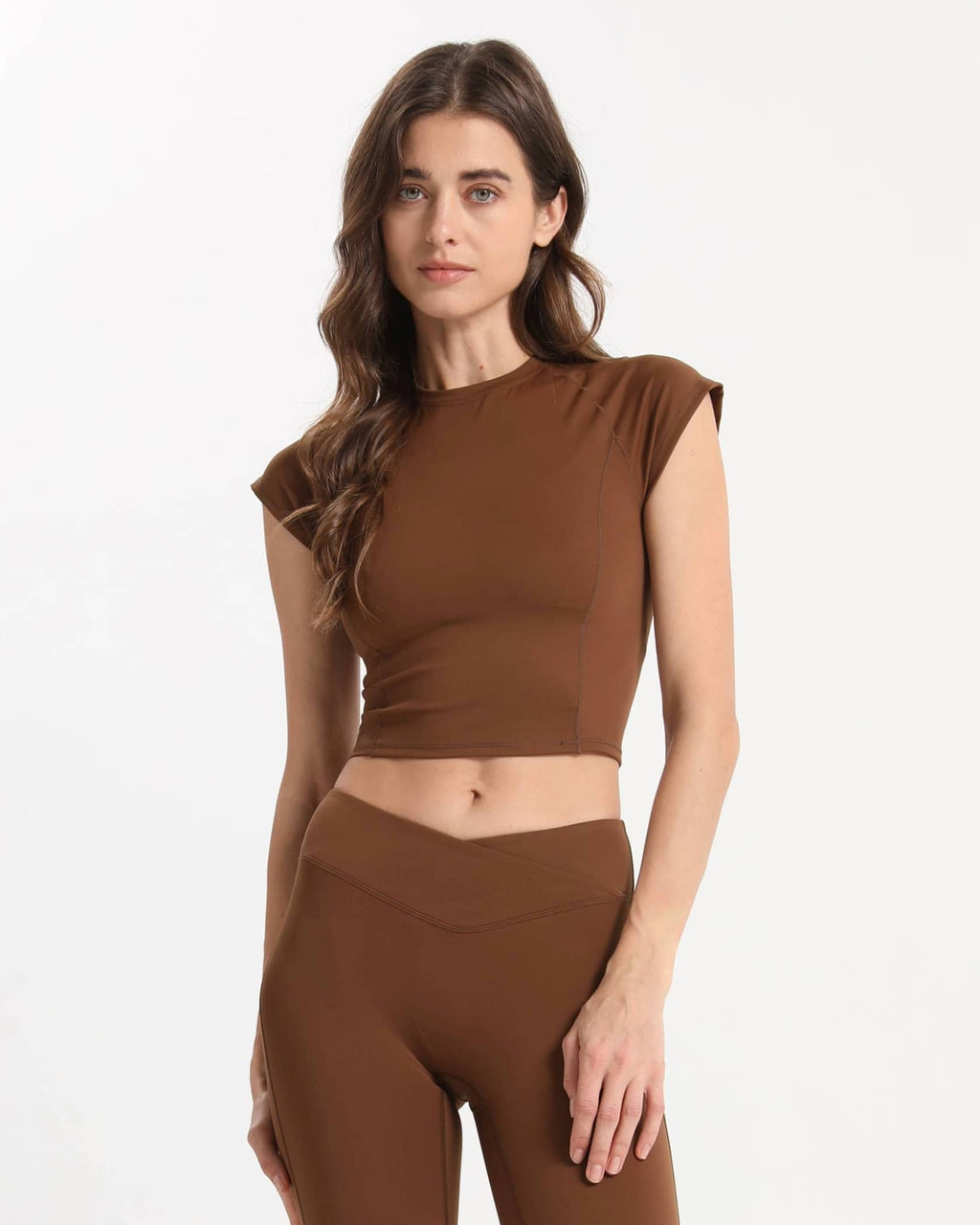 Haut de sport doux et ajusté – Marron