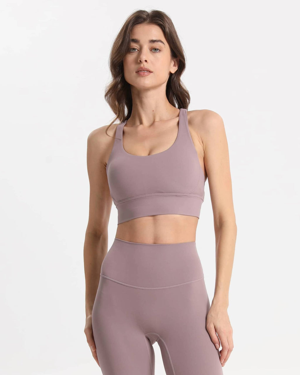 Soutien-gorge de sport longline à maintien doux avec coussinets amovibles – Lilas pastel