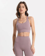 Longline Sport-BH weich stützend mit herausnehmbaren Pads– Pastelllila