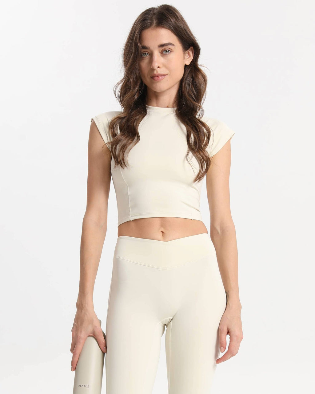 Débardeur de sport doux ajusté – Blanc cassé