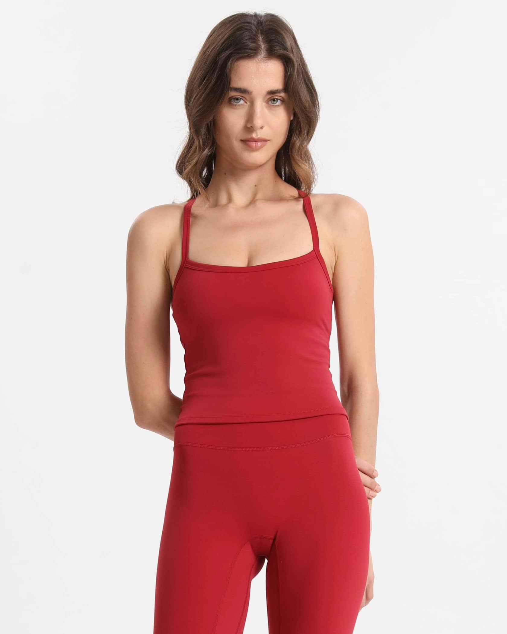 Sport Top leicht atmungsaktiv mit herausnehmbaren Pads – Rot