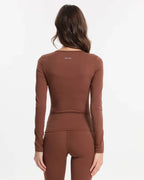 Longsleeve soft figurbetont – Braun